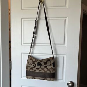 Brown Patterned Shoulder Bag